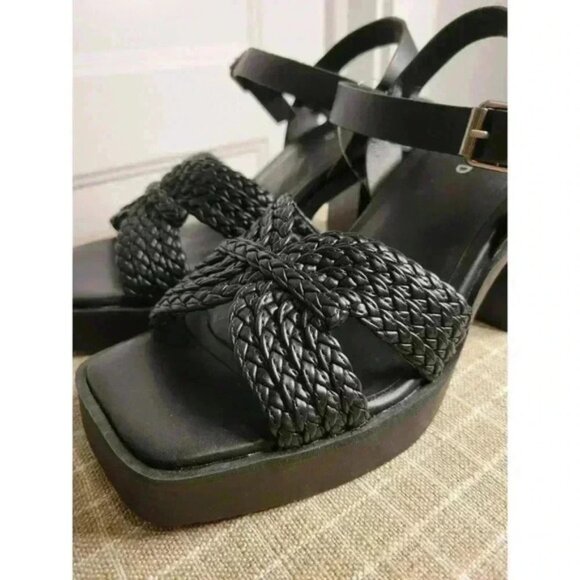 Women's Torrid Black Strap Braided Platform Heeled Sandals Size 7.5 NWOB - Picture 5 of 6